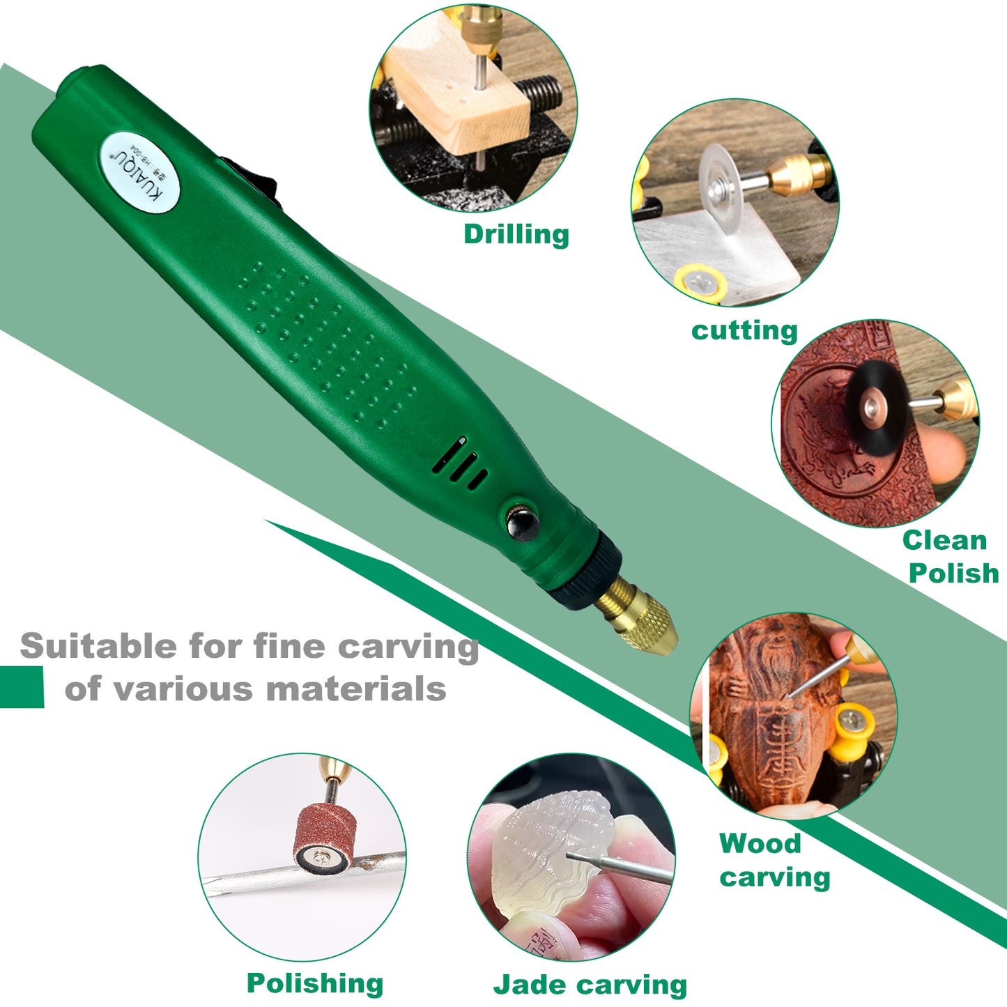 KUAIQU HB-004 Mini Grinder accessories-Great for polishing & carving