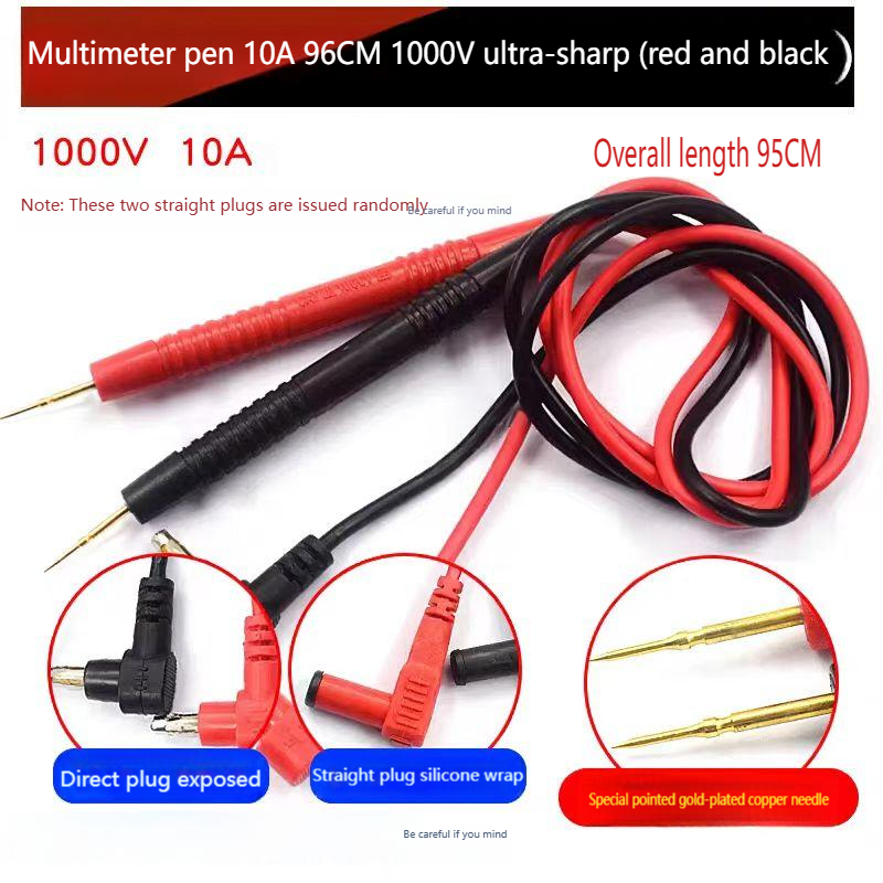 1000V 10A Ultra-Sharp tip Test Leads PVC thread Universal multimeter clamp gauge universal probe Test Link Line