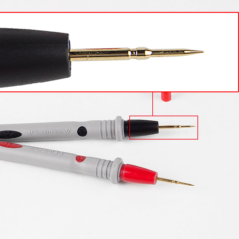 1000V 20A Ultra - Fine Tip Test Leads Gold-Plated Test Probe for Fluke/AstroA!/INNOVA/Klein Digital Multimeter Tester 43" Test Probe Lead