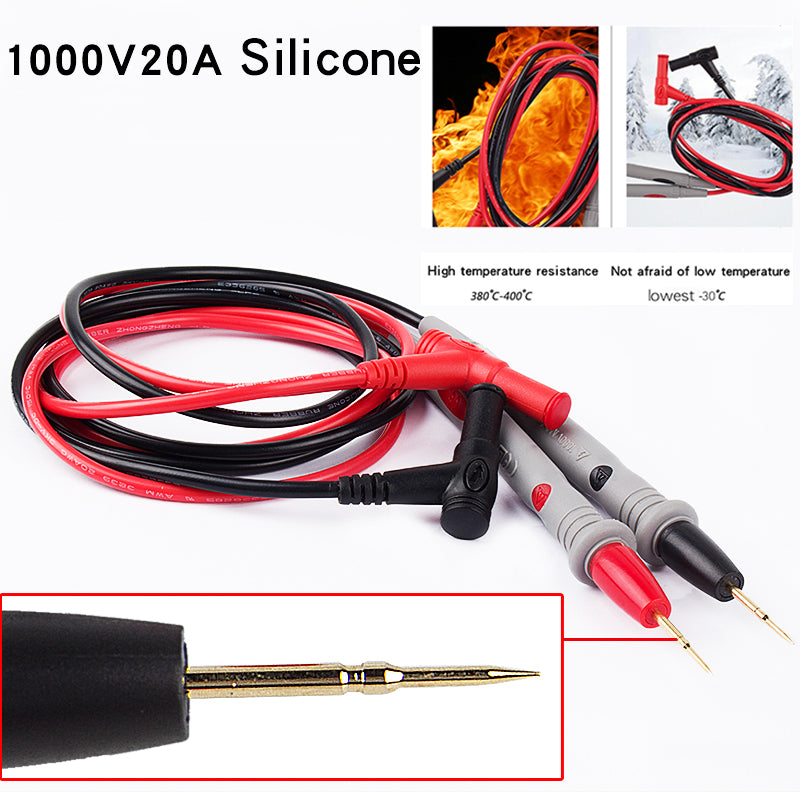 1000V 20A Silicone Ultra-Sharp Test Leads Multimeter Meter Tester NeedlePoint 41" Test Probe Lead Freeze resistant heat-resistant