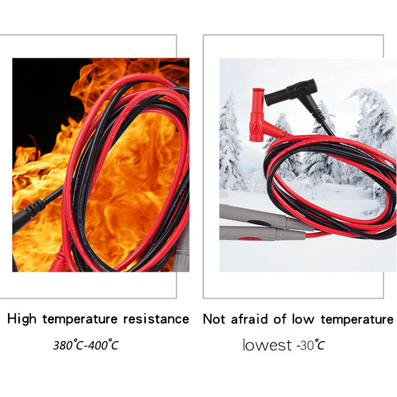 1000V 20A Silicone Ultra-Sharp Test Leads Multimeter Meter Tester NeedlePoint 41" Test Probe Lead Freeze resistant heat-resistant