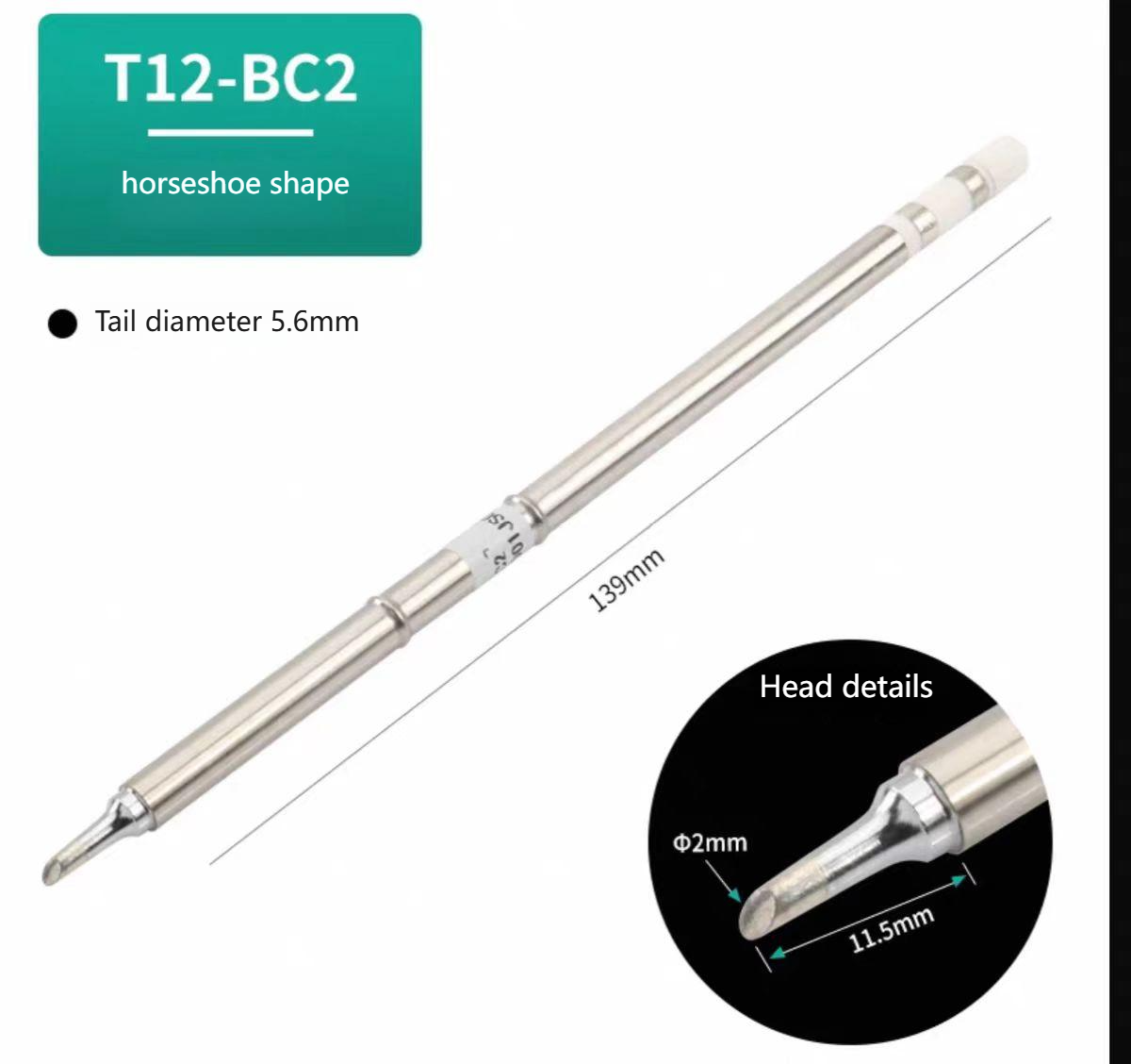 Hot selling T12-BC2 soldering iron tip horseshoe tip heating core Constant temperature internal heating