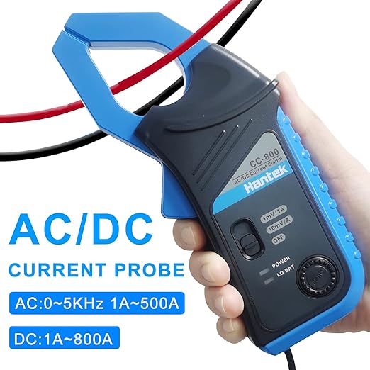 Hantek CC-800 AC/DC Oscilloscope Current Probe with 5kHz Bandwidth for Power Circuit and Motor Drive Measurements - Up to 800A