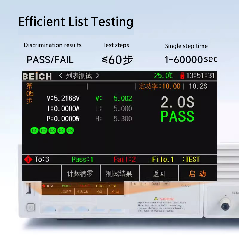500kHz program-controlled DC electronic load 500V 60A 120A 600W 900W 1200W High-precision Multifunction Battery Capacity Tester