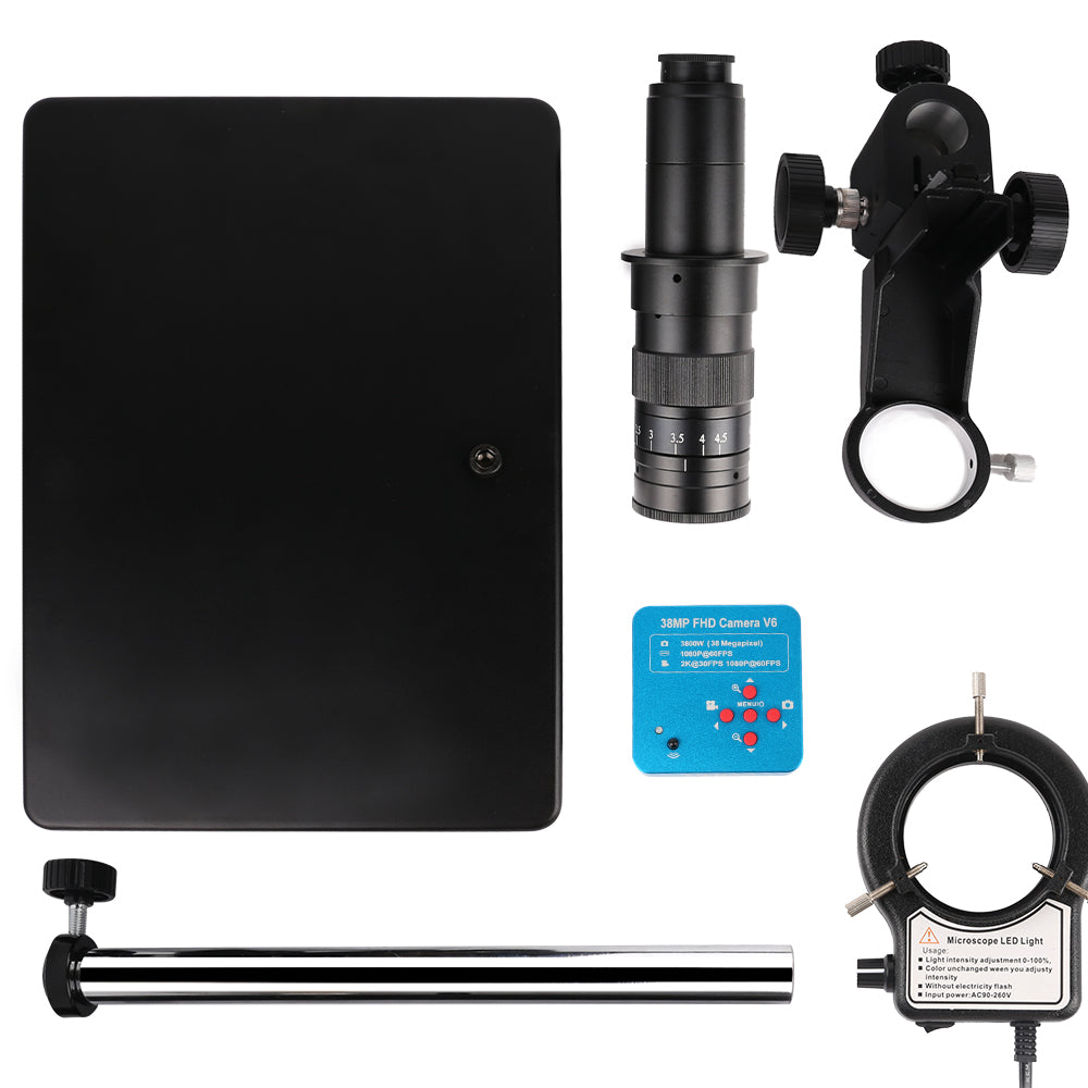 D180X-XHU4005 Digital Microscope, 180X Zoom, 38MP, HDMI USB TF, Remote Control for Textile & Repair