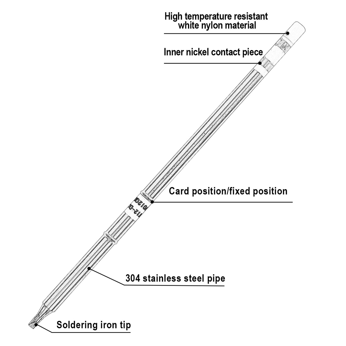T12-DC24 T12 electric soldering iron head FX950/FX951 flat - head shape constant temperature heating element