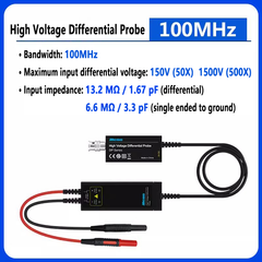 High Voltage Differential Probe 100MHz bandwith 700V 1500V 3000V Oscilloscope Probe 200X 500X 1000X attenuation