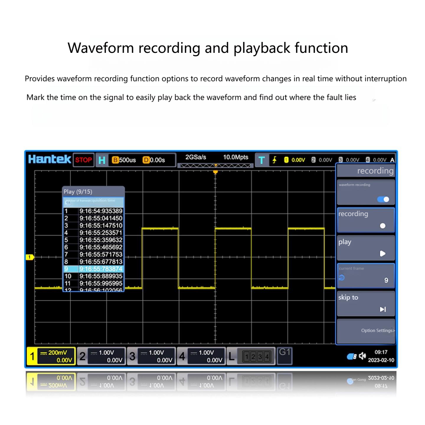Hantek Multifunctional Digital Oscilloscope DPO7104C DPO7354C DPO7504C 4-Channel 100MHz 350MHz 500MHz Bandwidthwith 10.1-inch Touch Screen