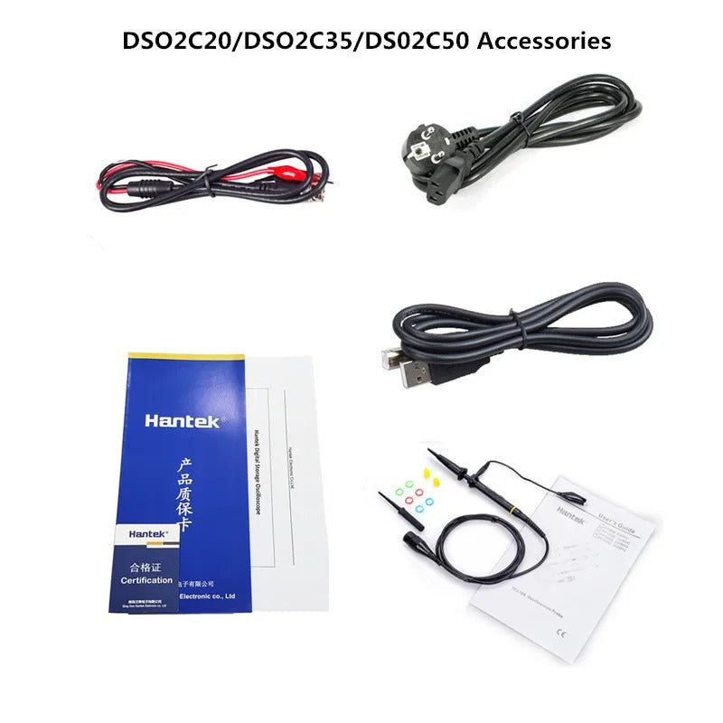Hantek 2-channel oscilloscope+signal source DSO2D50 500MHz bandwidth + 4GSa/s sampling rate Ultra-High-Freq Capture for Aerospace/Medical
