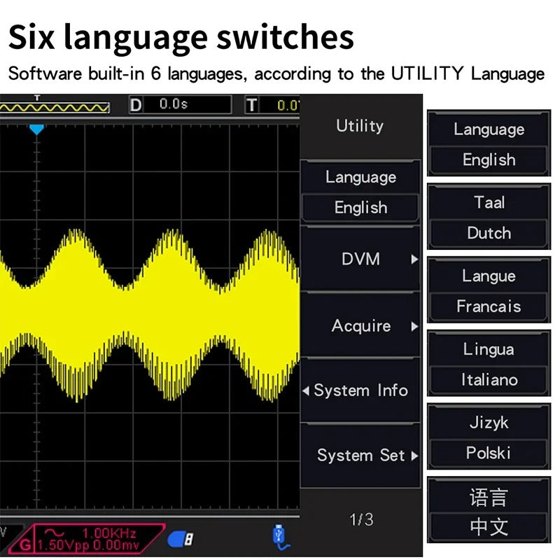 Hantek Digital Storage Oscilloscope DSO4084B DSO4104B DSO4204B DSO4254B 4-channel 80Mhz~250MHz 7 inch 64K color TFT