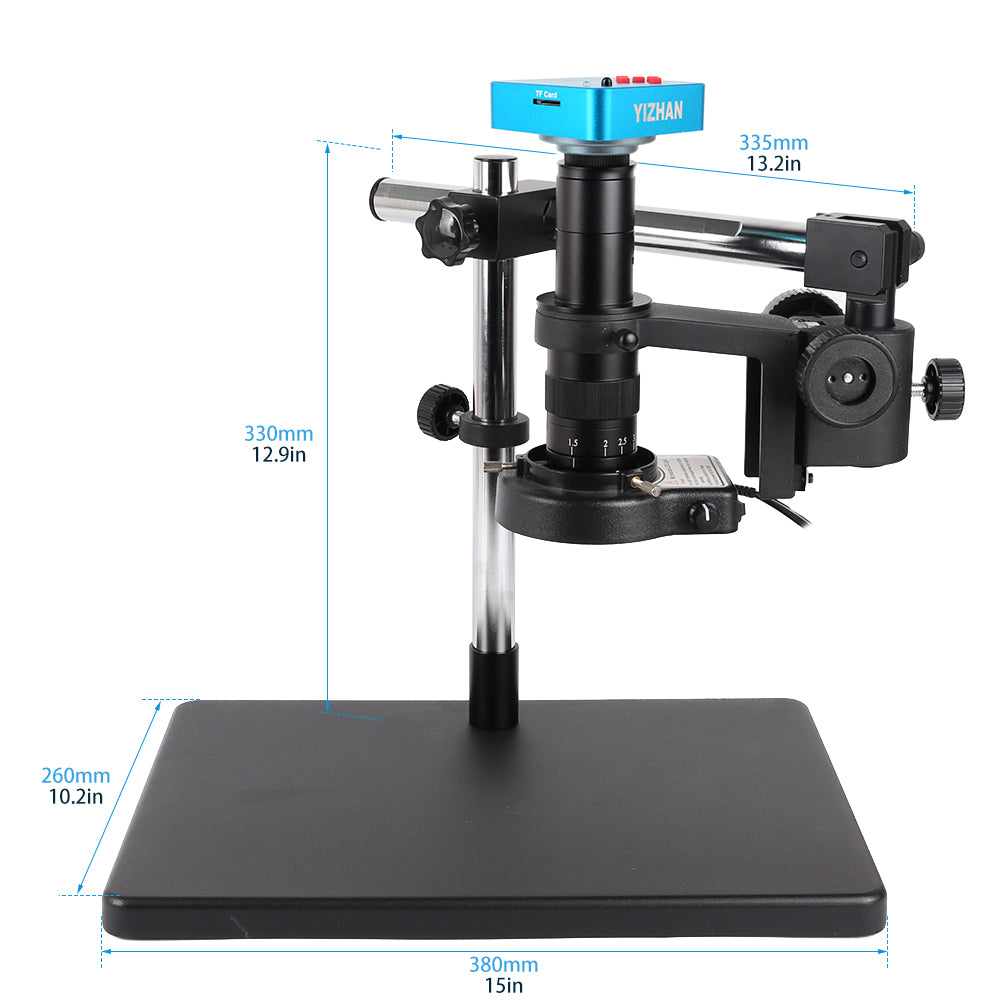 DW180X-XHU4005 Digital Microscope, 180X Zoom, 38MP, HDMI USB TF, Adjustable Cross Arm Stand for Precise Positioning