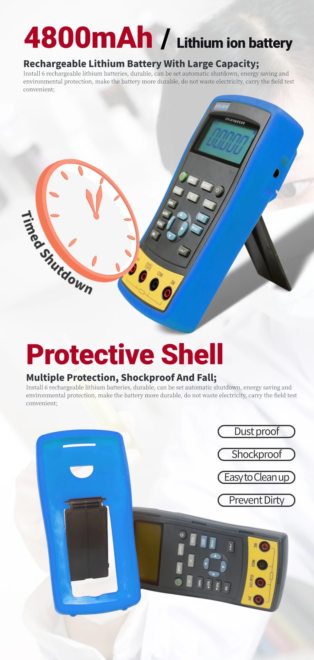 ETX-1810 Handheld Temperature Calibrator large screen display backlight Multifunctional process calibrator Signal Generator Thermal Resistance(RTD)