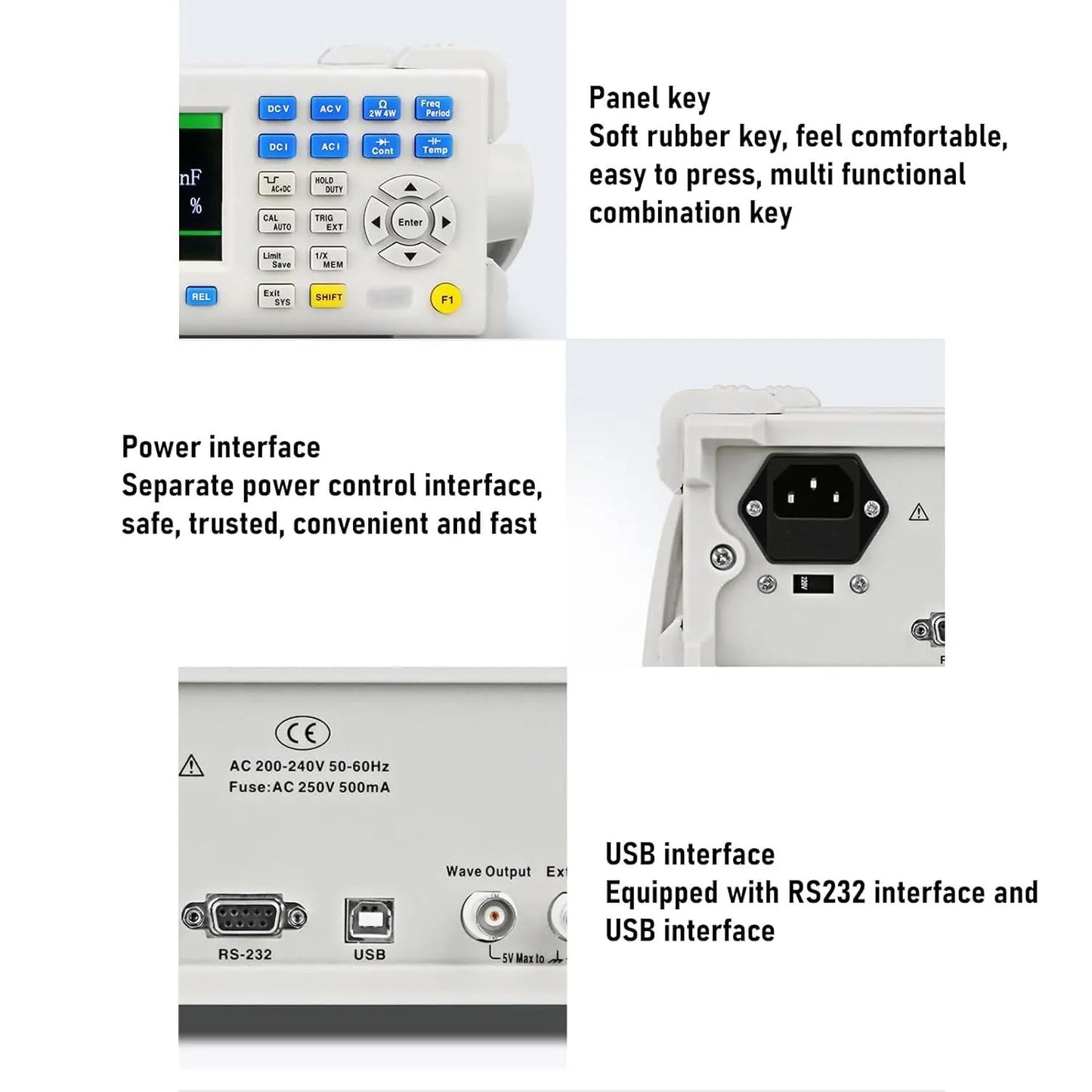 Desktop Digital Multimeter DCV ACV DCI ACI Tester Five and A Half Digits Multiple Math Function ET3255