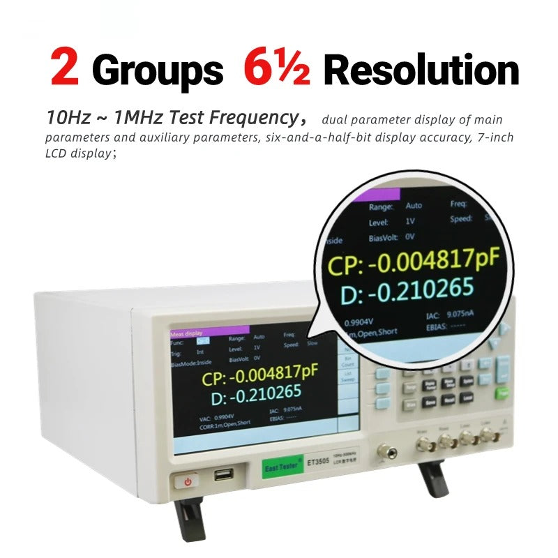 Precision LCR Meter ET3502 10Hz-200kHz LCR Digital Bridge Inductance Capacitance Resistance Tester Power testing/inspection tools