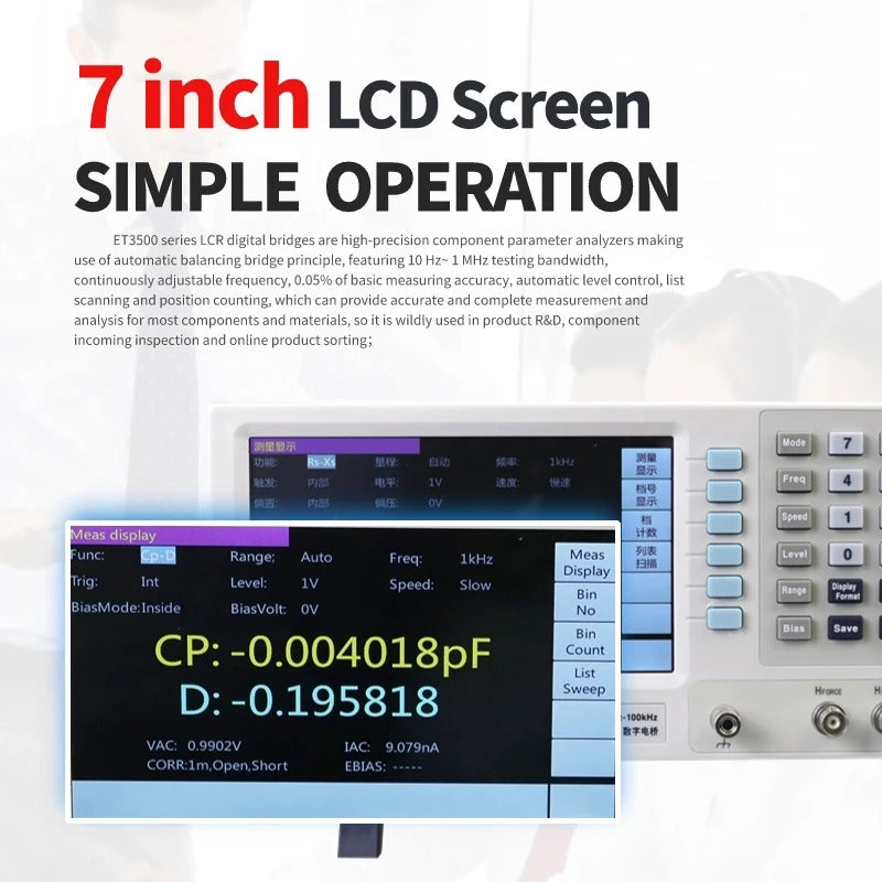 Precision LCR Meter ET3502 10Hz-200kHz LCR Digital Bridge Inductance Capacitance Resistance Tester Power testing/inspection tools
