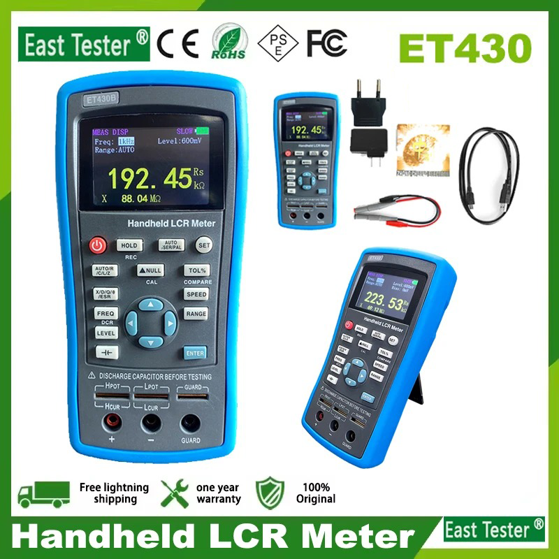 ET430 Handheld New Compact LCR Meter LCR measurements Digital Bridge Capacitance Inductance Resistance Tester for Production Lines