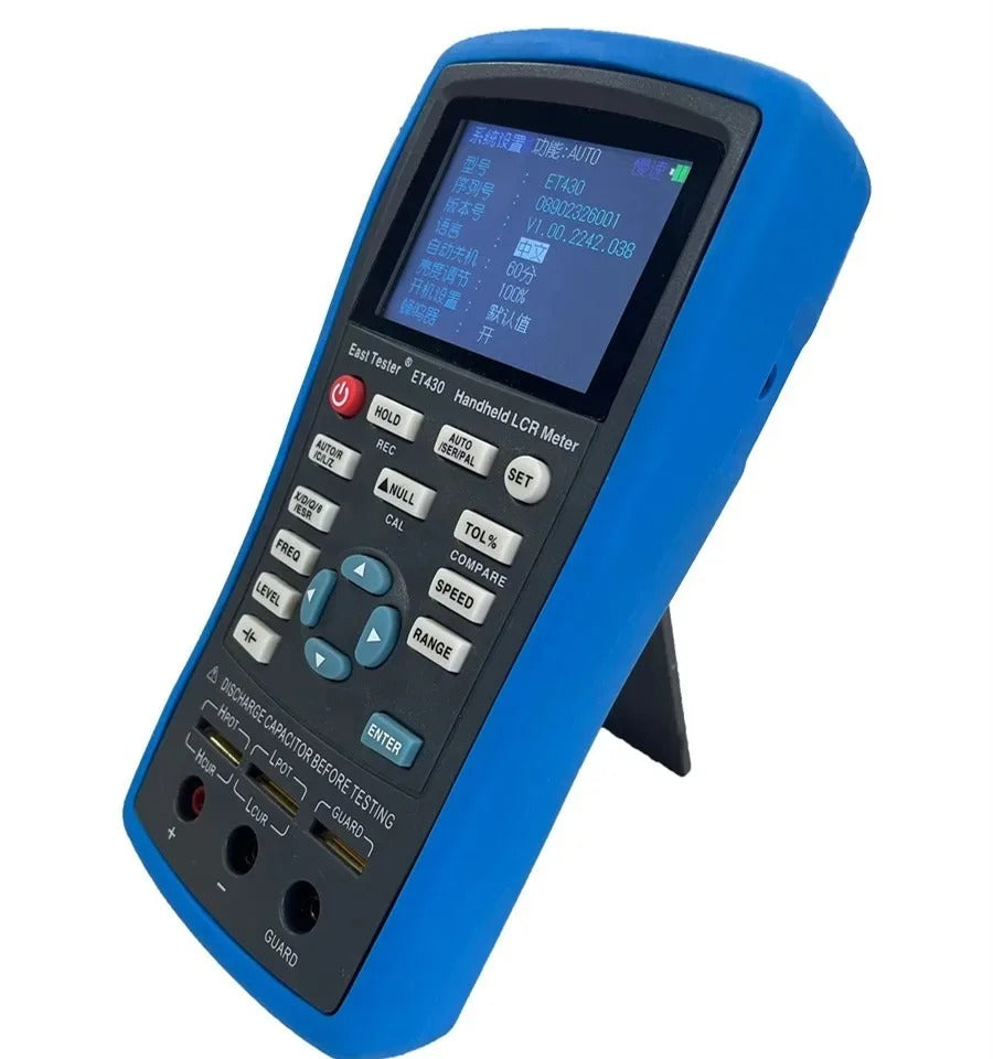 Handheld Digital LCR Meter TFT LCD Screen ET431 (100Hz 120Hz 1kHz 10kHz 0.2%) High Precision Capacitance Inductance Resistance Meter