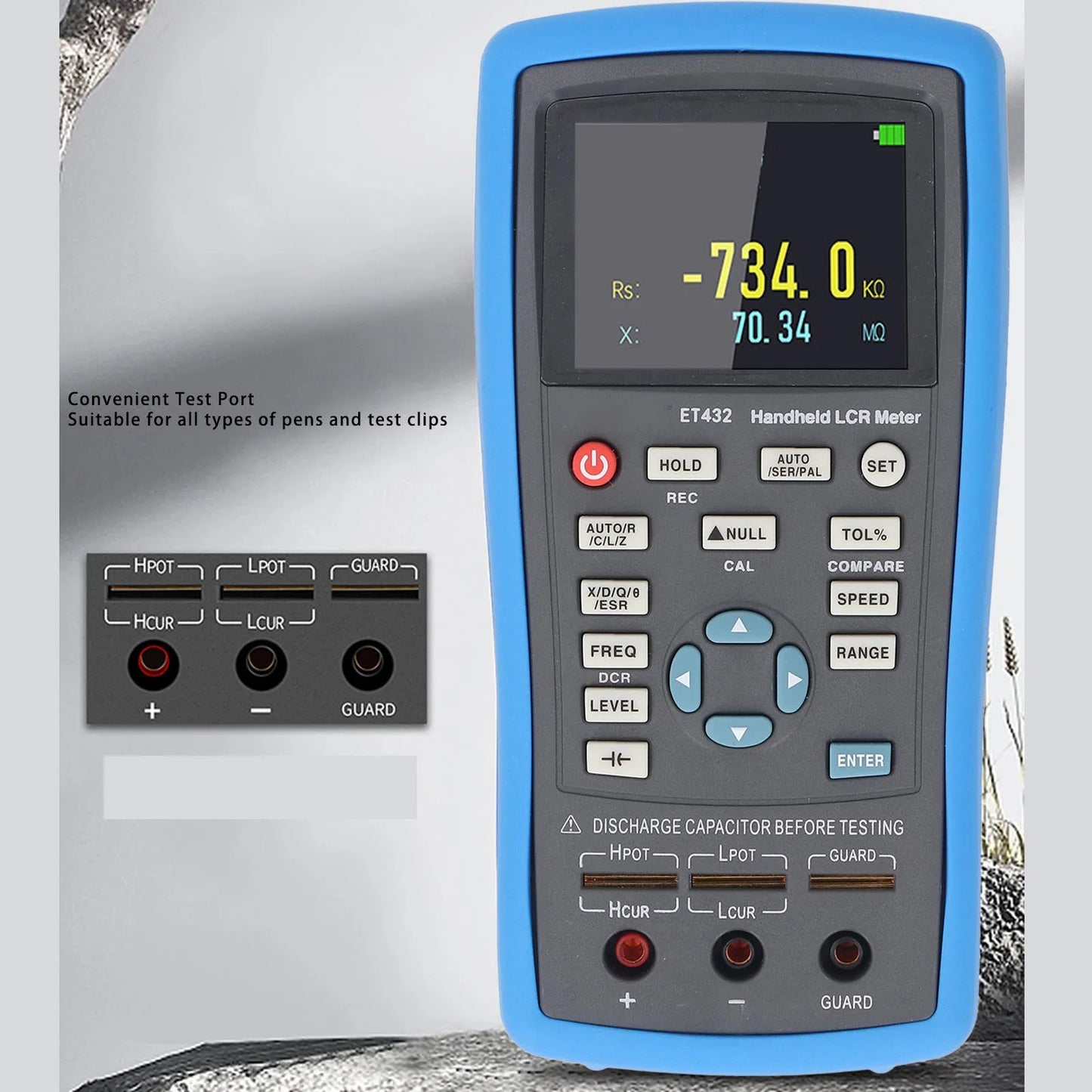 ET432 Icr meter 100Hz-100KHz Ultra-High Accuracy 2.8 Inch Display Digital Multimeter Aerospace Production Handheld Meter