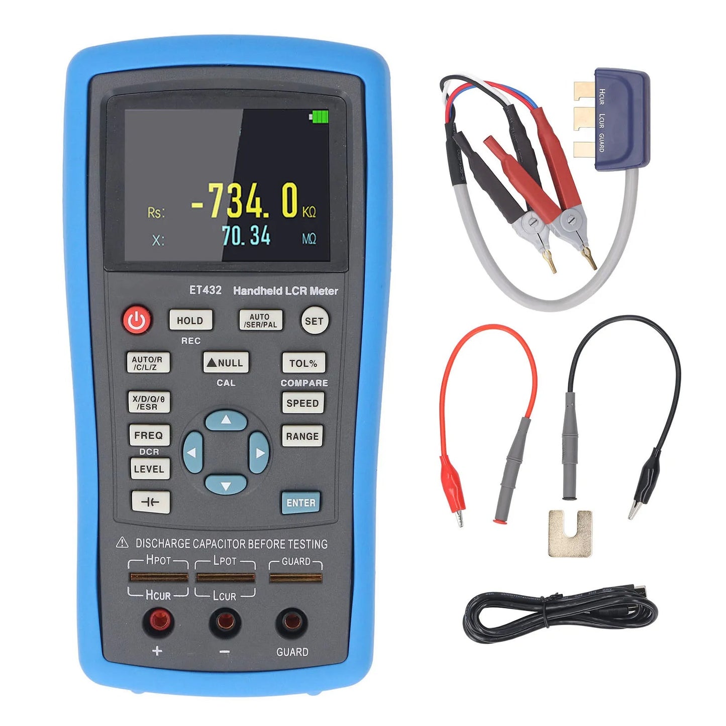 ET432 Icr meter 100Hz-100KHz Ultra-High Accuracy 2.8 Inch Display Digital Multimeter Aerospace Production Handheld Meter