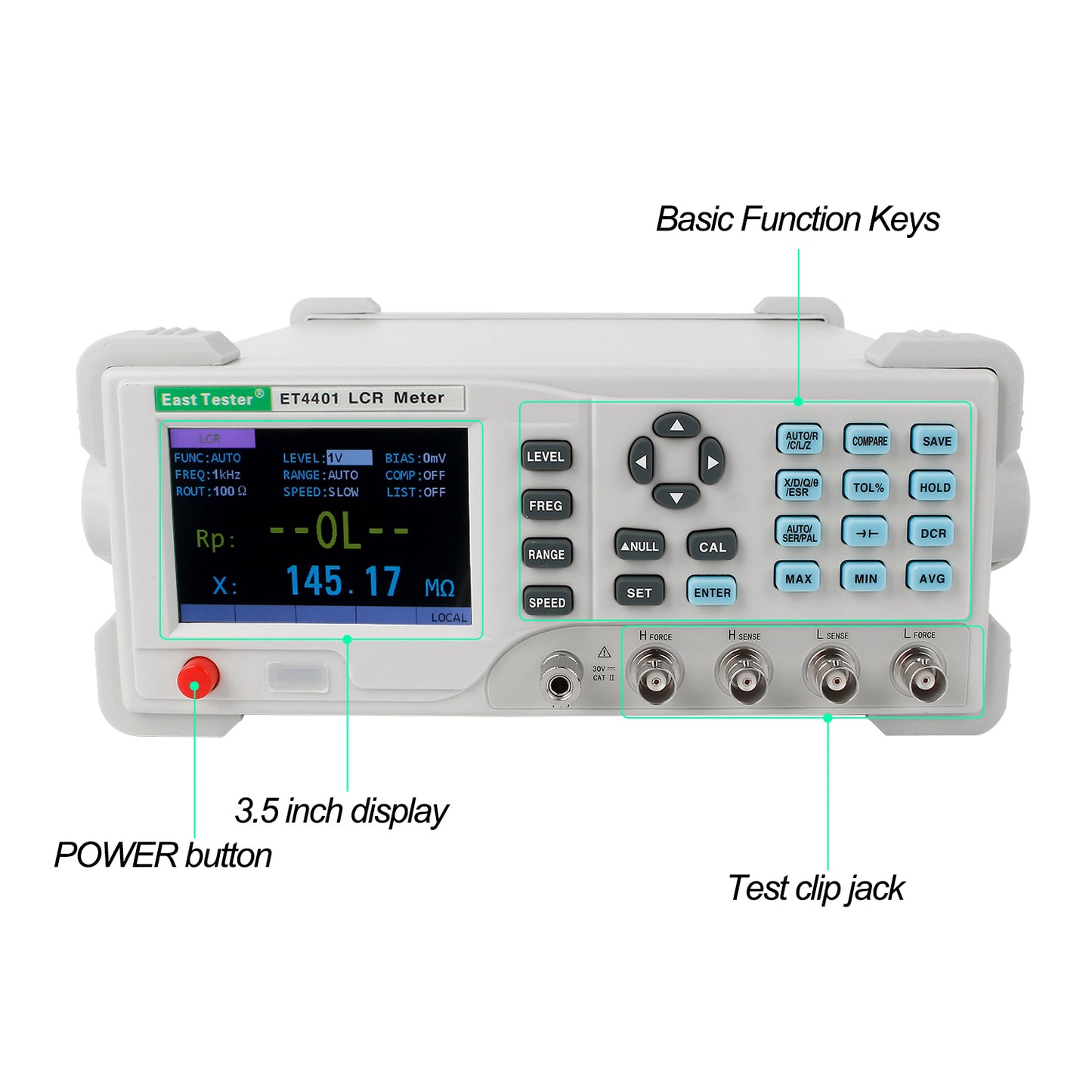 ET4401 Inductance Meter capacitance Meter Test Frequency 10 Points; Accuracy 0.1%, Support SCPI,LCR Benchtop Digital Bridge Tester Desktop LCR Meter