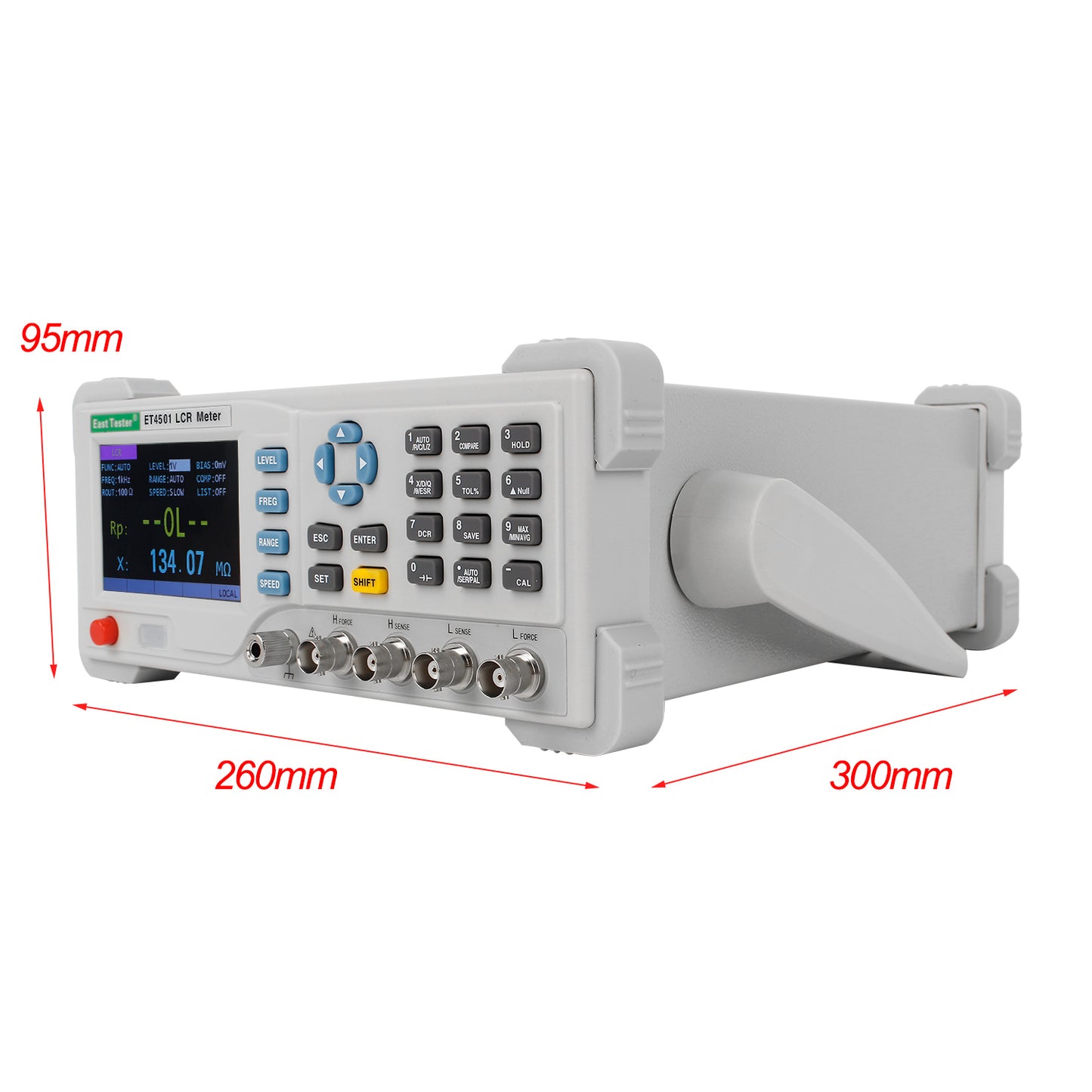 ET4501 LCR Digital Bridge Meter LCR Meter 10~10KHZ Continuously Adjustable, 1HZ Step; SCPI Protocol 5 -Digit Display for L/C/R/Z etc