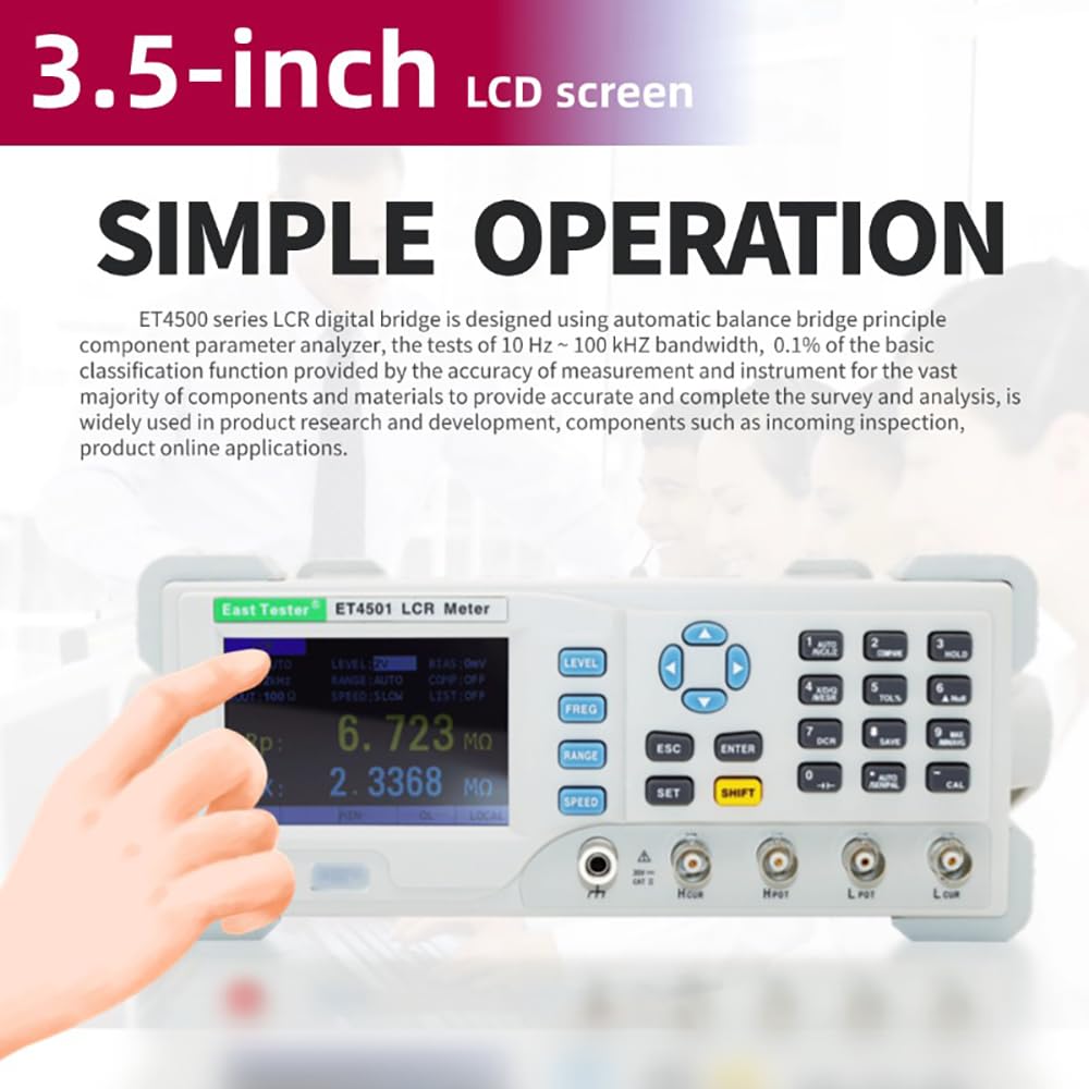 ET4502 Digital Bridge Benchtop LCR Meter 10Hz~20kHz 5 -Digit Display for Precision Work,Automotive/Aerospace