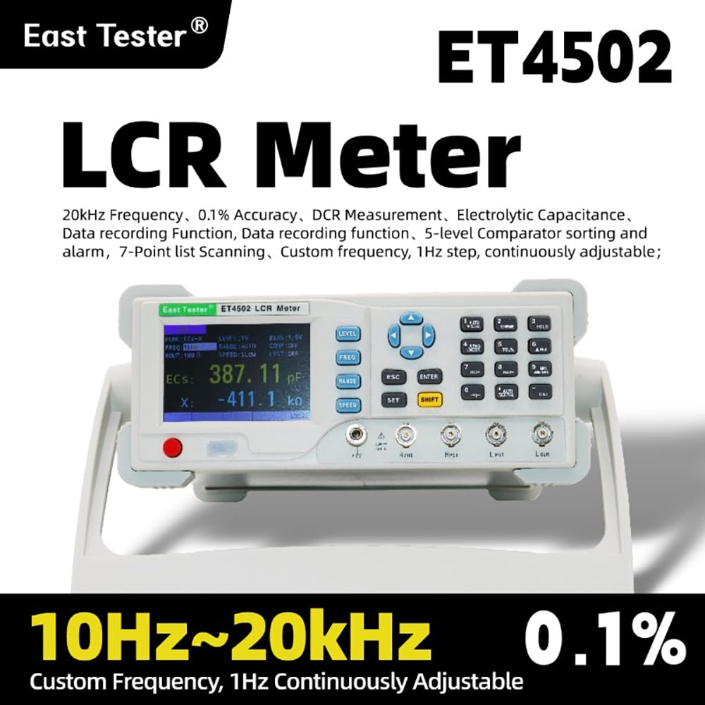 ET4502 Digital Bridge Benchtop LCR Meter 10Hz~20kHz 5 -Digit Display for Precision Work,Automotive/Aerospace