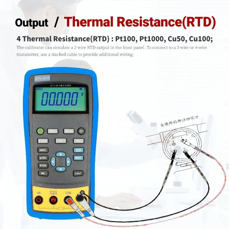 ETX-1810 Handheld Temperature Calibrator large screen display backlight Multifunctional process calibrator Signal Generator Thermal Resistance(RTD)