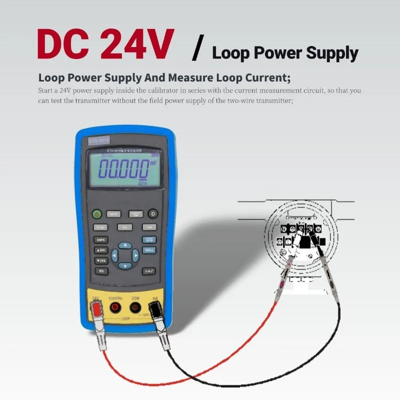 ETX-1815 hand-held Current and Voltage Calibrator adjustable backlight automatic shutdown DC AC powersupply for process control testing