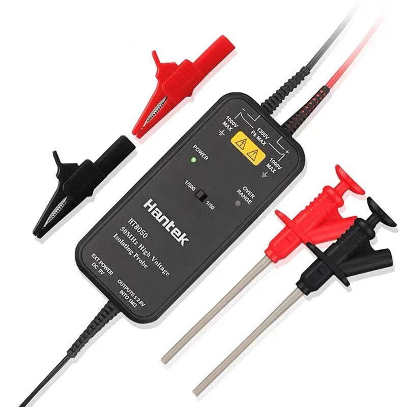 Hantek HT8050 High Voltage Differential Probe Isolation Probe 50MHZ Bandwidth LED Indicator Accessory Tools US Plug 100-240V