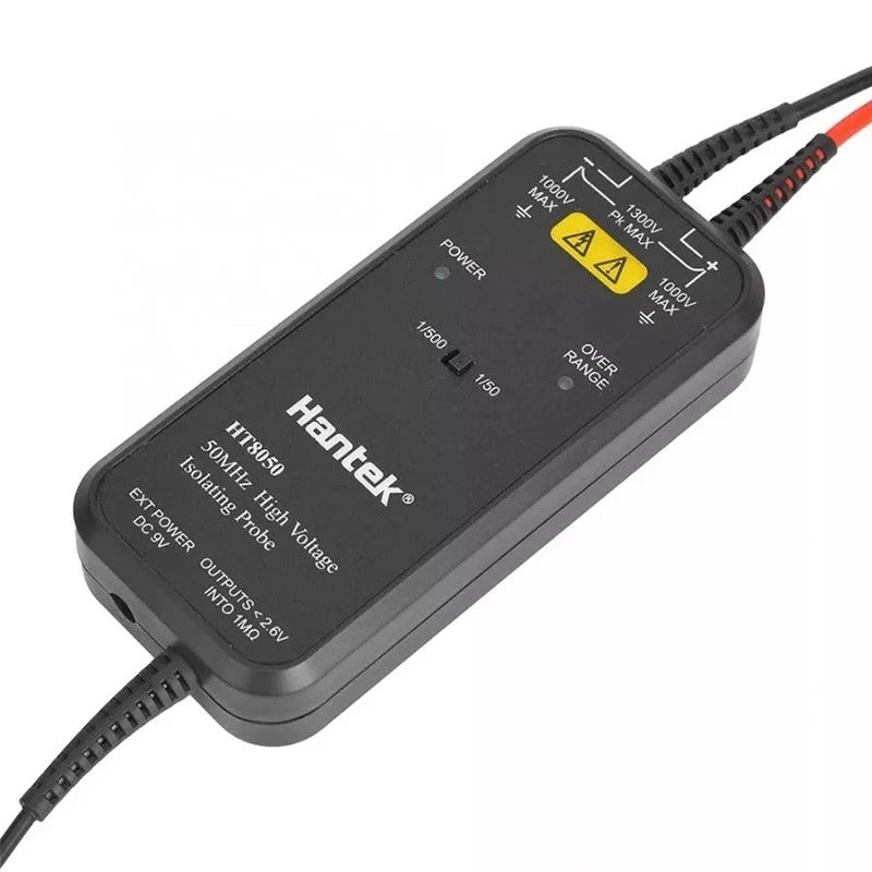 Hantek HT8050 High Voltage Differential Probe Isolation Probe 50MHZ Bandwidth LED Indicator Accessory Tools US Plug 100-240V