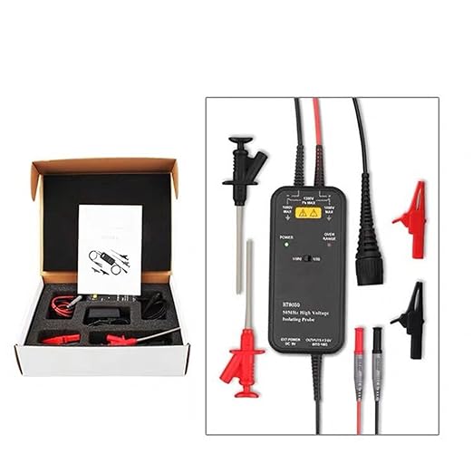 Hantek HT8050 High Voltage Differential Probe Isolation Probe 50MHZ Bandwidth LED Indicator Accessory Tools US Plug 100-240V