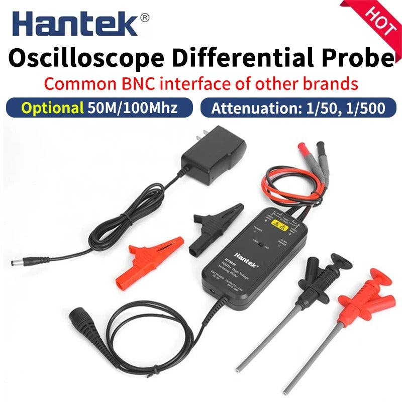 Hantek HT8100 oscilloscope high voltage probe 50X/500X Attenuation Rate differential probe test probe