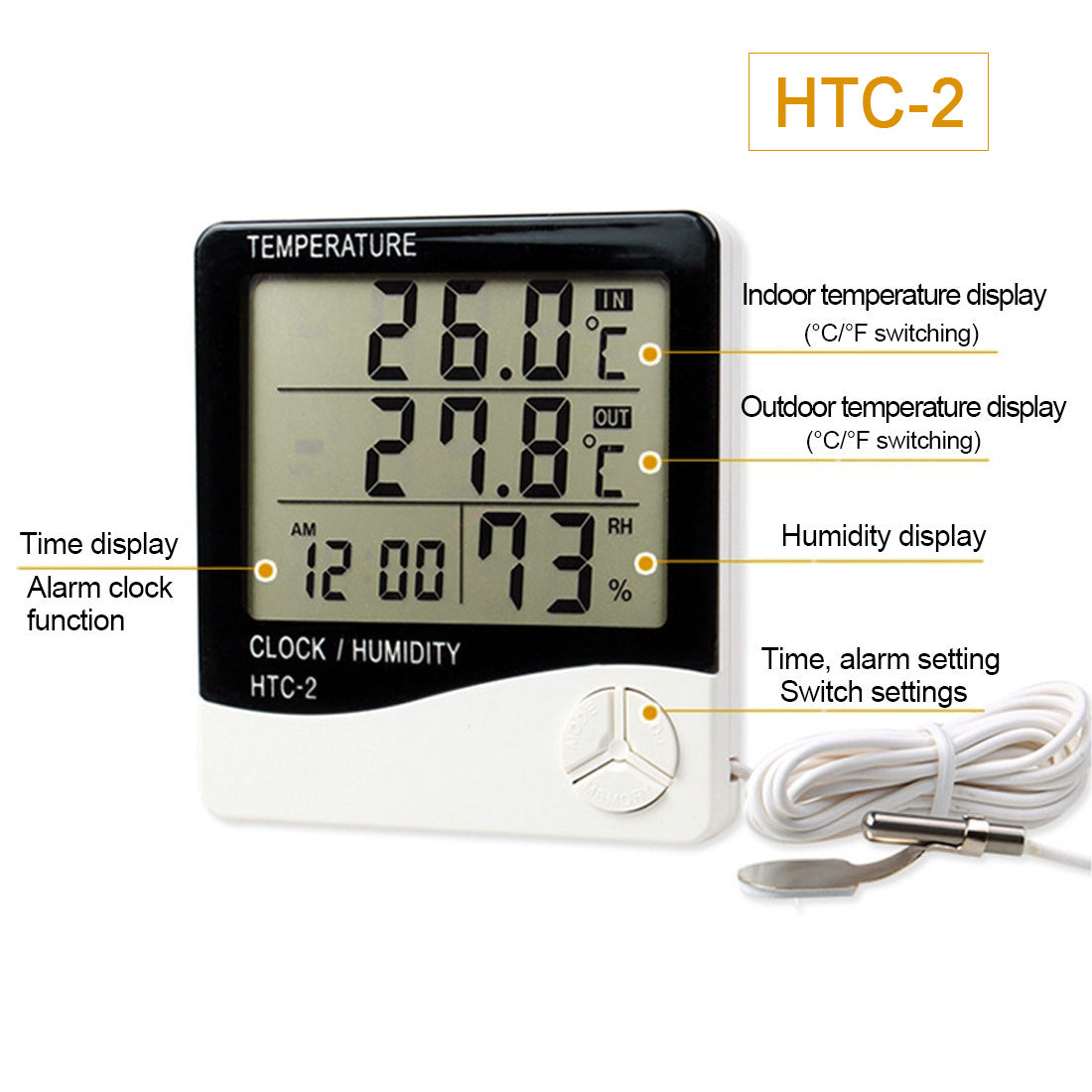 HTC-2 Multifunctional Thermo - Hygrometer-Indoor Environment Guardian