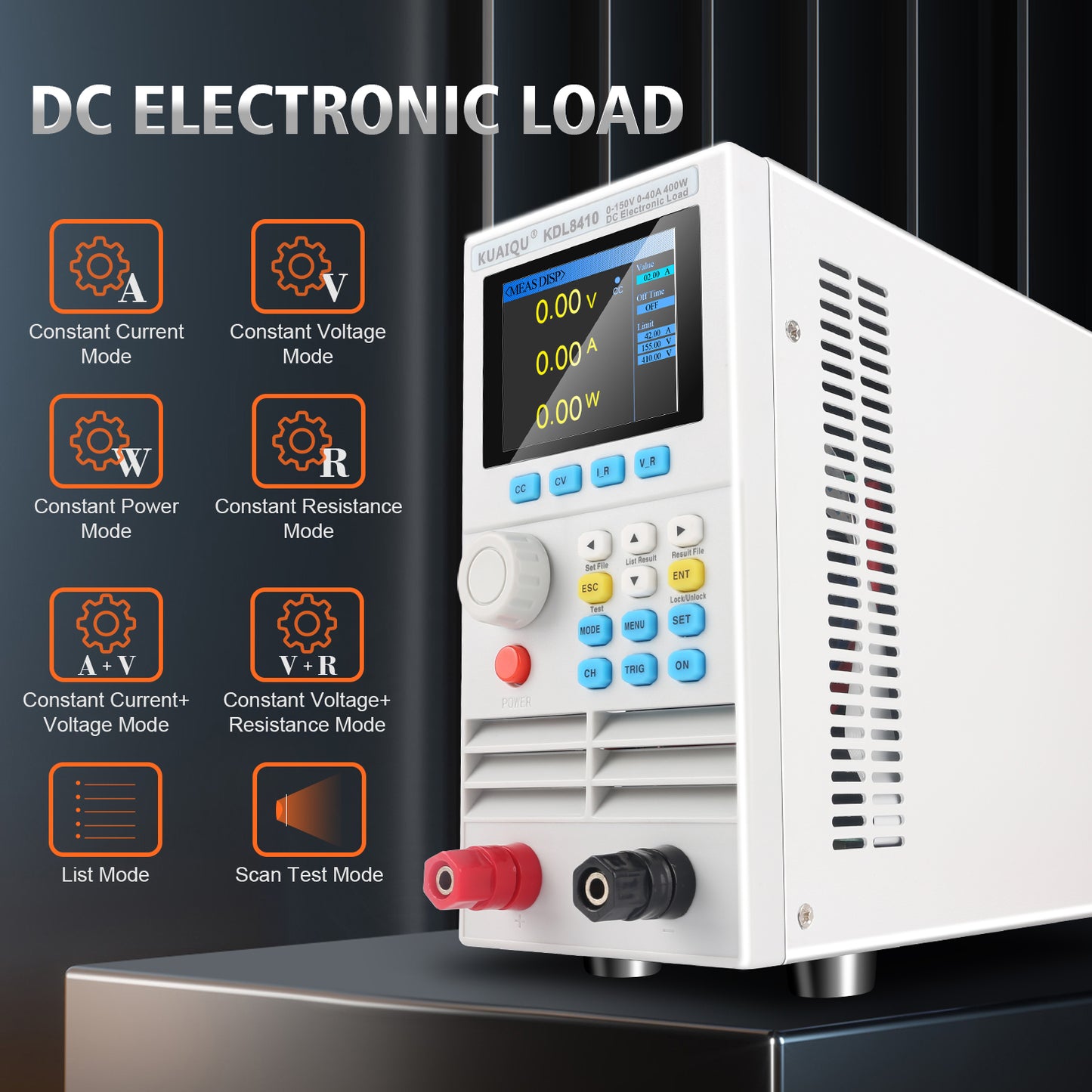 KUAIQU KDL8410 400W 150V 40A Battery Tester Single-Channel Programmable DC Electronic Load detector Battery Capacity Tester