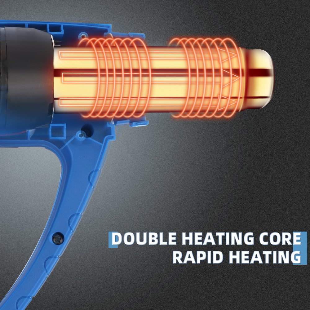 KQ8623S 122'F-1202°F(50~650℃) Temperature regulating heat gun, car Screen Protector baking gun, industrial grade handheld high-power heat shrink film blower, drying gun