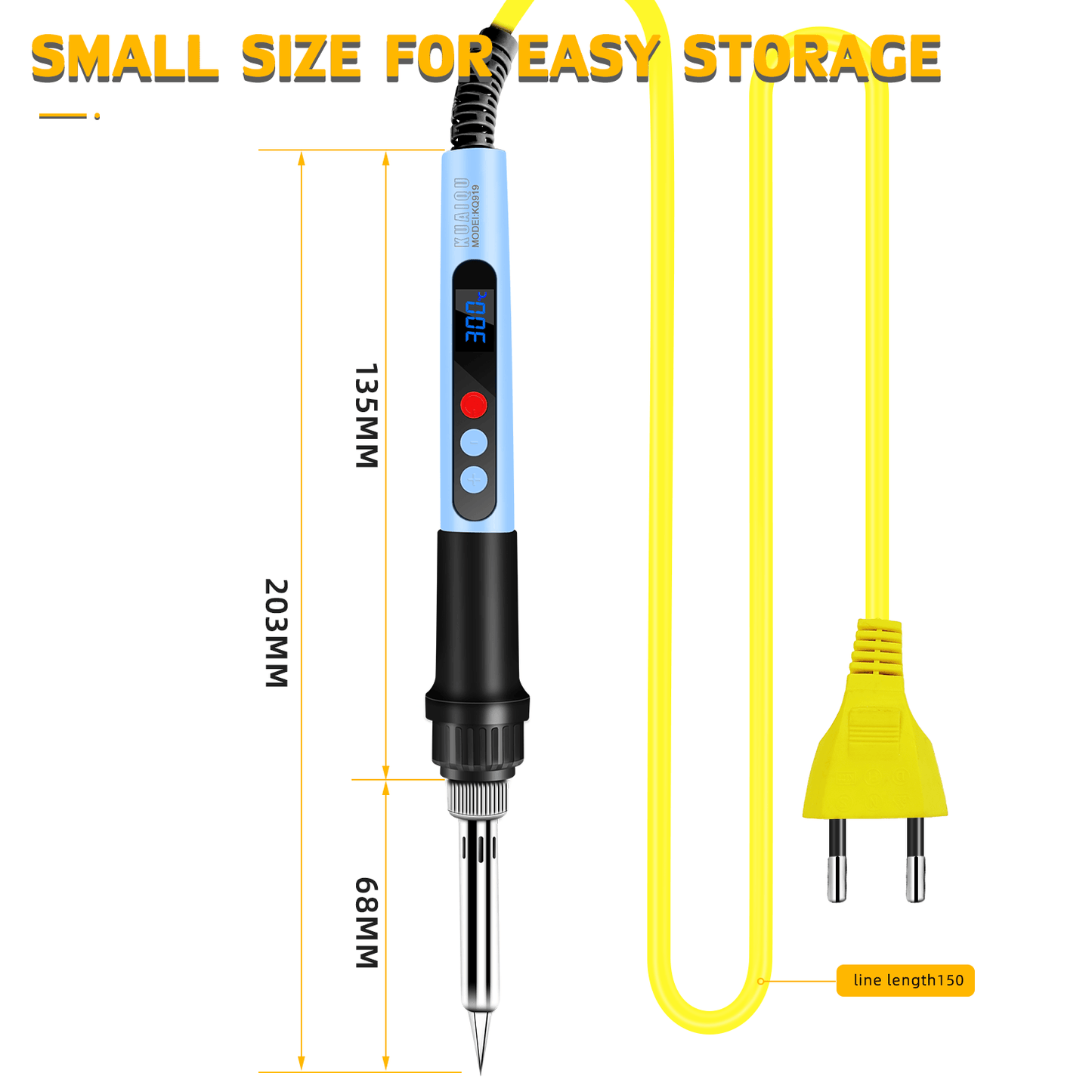 Temperature controlled soldering iron KQ919 200W 560℃ portable small soldering iron for home electronic repair soldering high-power soldering iron