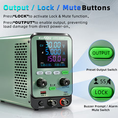 KUAIQU SPPS-Q 30V 60V Adjustable DC Power Supply with Color LCD Display, OVP/OCP/OPP Protection & USB Charging