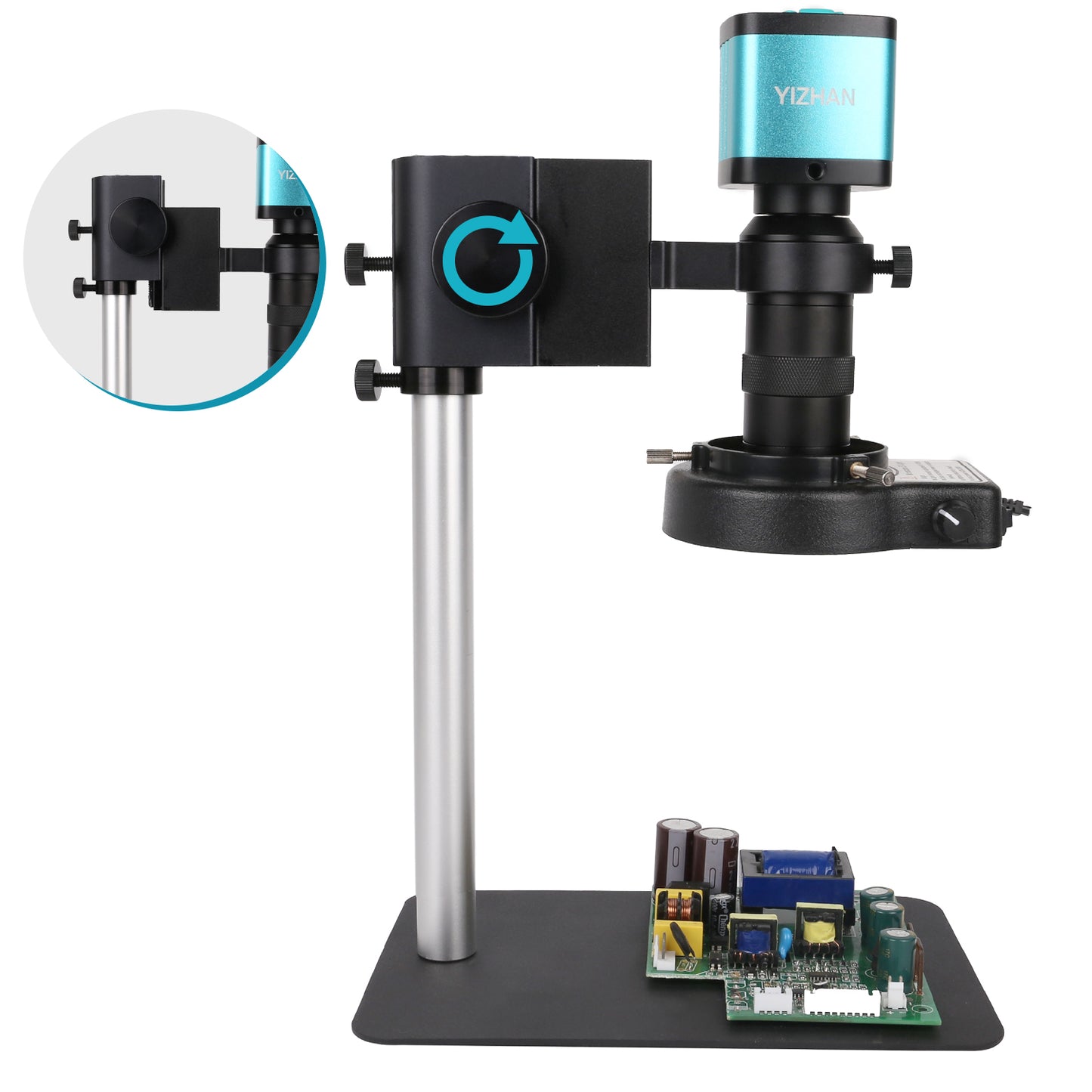 YIZHAN 48MP Digital Microscope 4K Video Recording USB HDMI Industrial Microscope Camera 130X C-mount Lens Soldering Repair