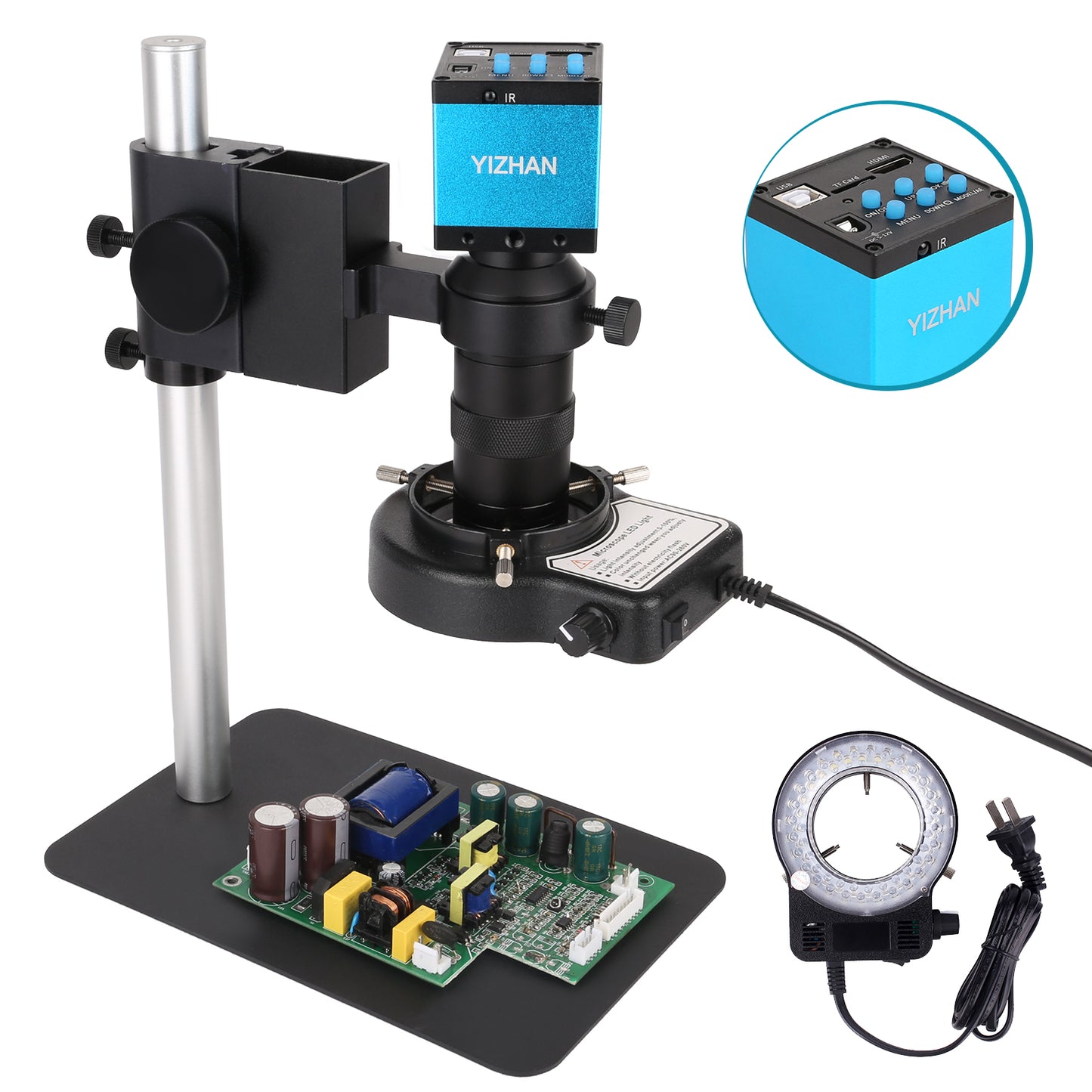 SM130X-XHU4001 Digital Microscope, 130X Zoom, 48MP Camera, HDMI USB TF for Maintenance & Lab Use
