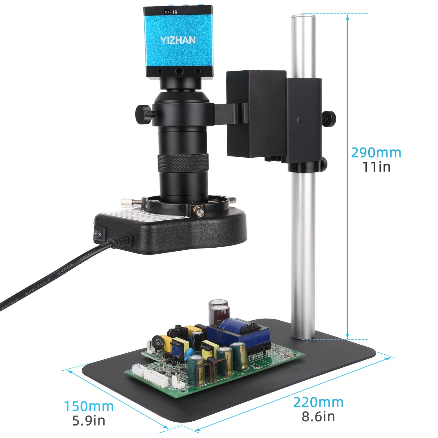 SM130X-XHU4001 Digital Microscope, 130X Zoom, 48MP Camera, HDMI USB TF for Maintenance & Lab Use