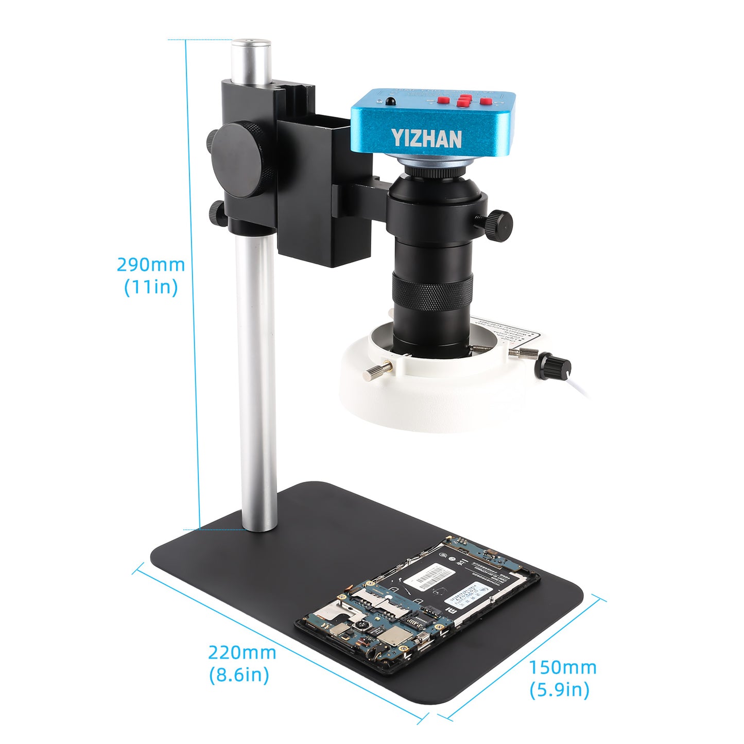 SM130X-XHU4005 Digital Microscope, 130X Zoom, 38MP Camera, HDMI/USB/TF Output for Repair & Lab Use