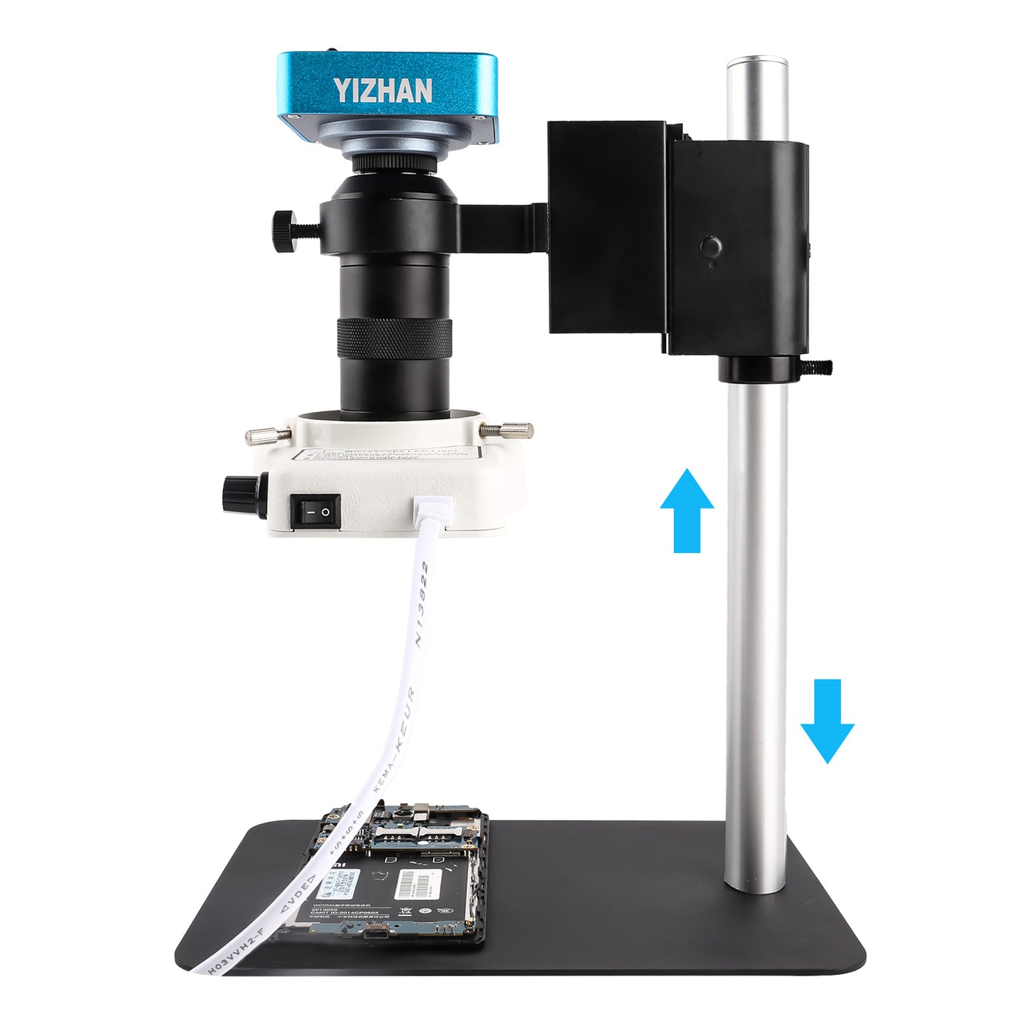 SM130X-XHU4005 Digital Microscope, 130X Zoom, 38MP Camera, HDMI/USB/TF Output for Repair & Lab Use