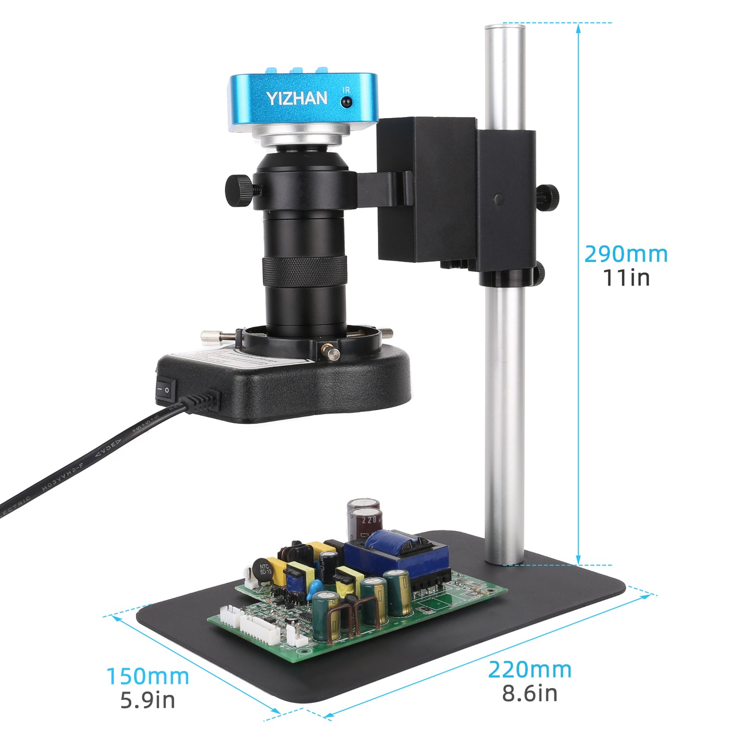 SM130X-XHU4008 Digital Microscope, 4K 48MP, HDMI USB TF, Remote Control for Maintenance & Lab Use