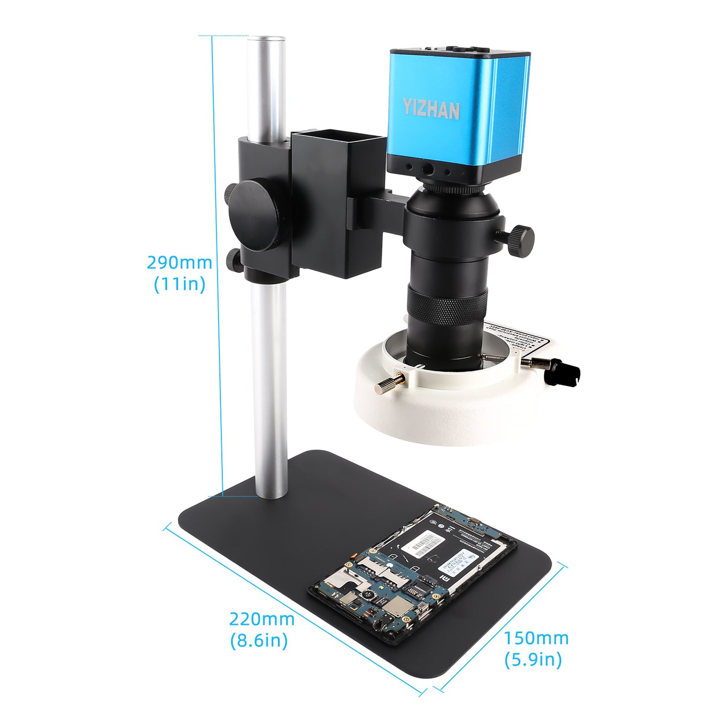 SM130X-XV1001 130X Zoom Microscope 13MP Camera & LED Light for Maintenance & Lab Use