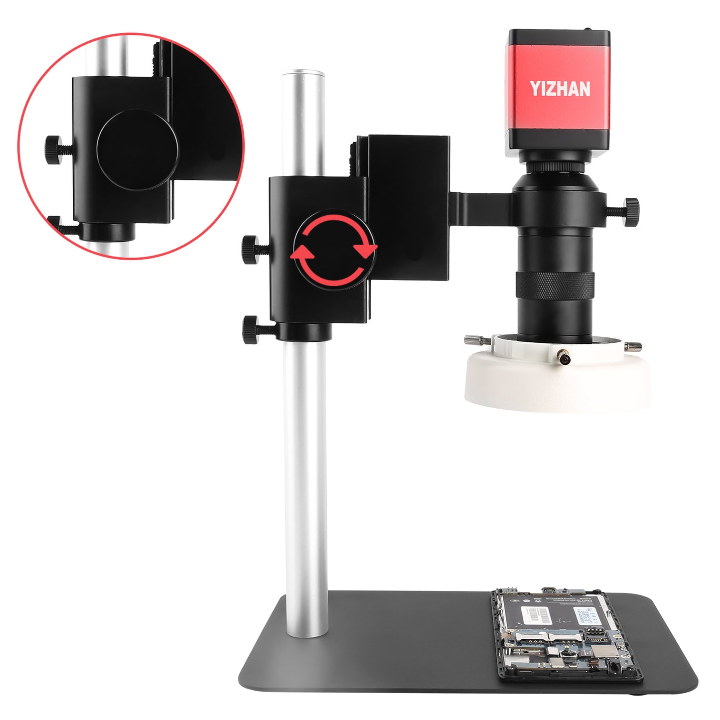 SM130X-XVH2003 Monocular Microscope, 130X Zoom, 13MP Camera, VGA/HDMI for Maintenance & Industrial Inspection