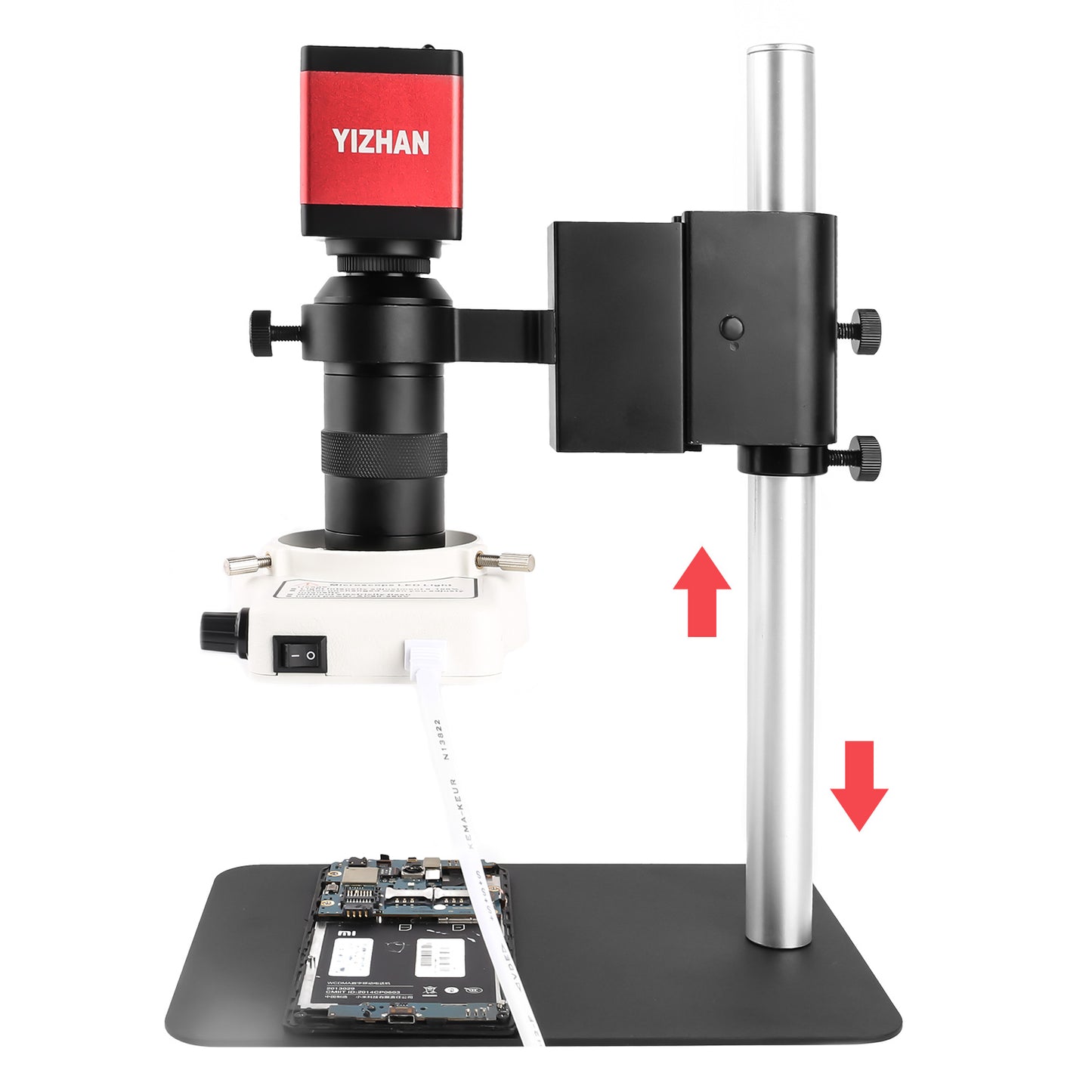 SM130X-XVH2003 Monocular Microscope, 130X Zoom, 13MP Camera, VGA/HDMI for Maintenance & Industrial Inspection