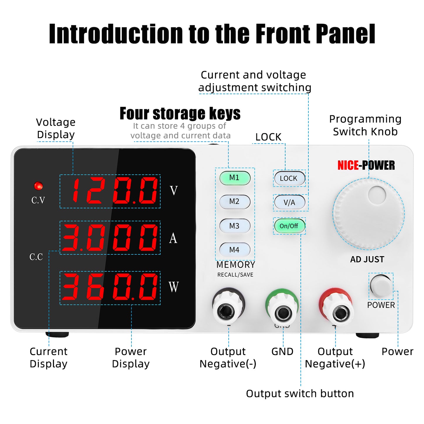 NICE-POWER 120V Stable voltage 0-3A Equipment testing/power supply DC Power Supply SPPS-S1203