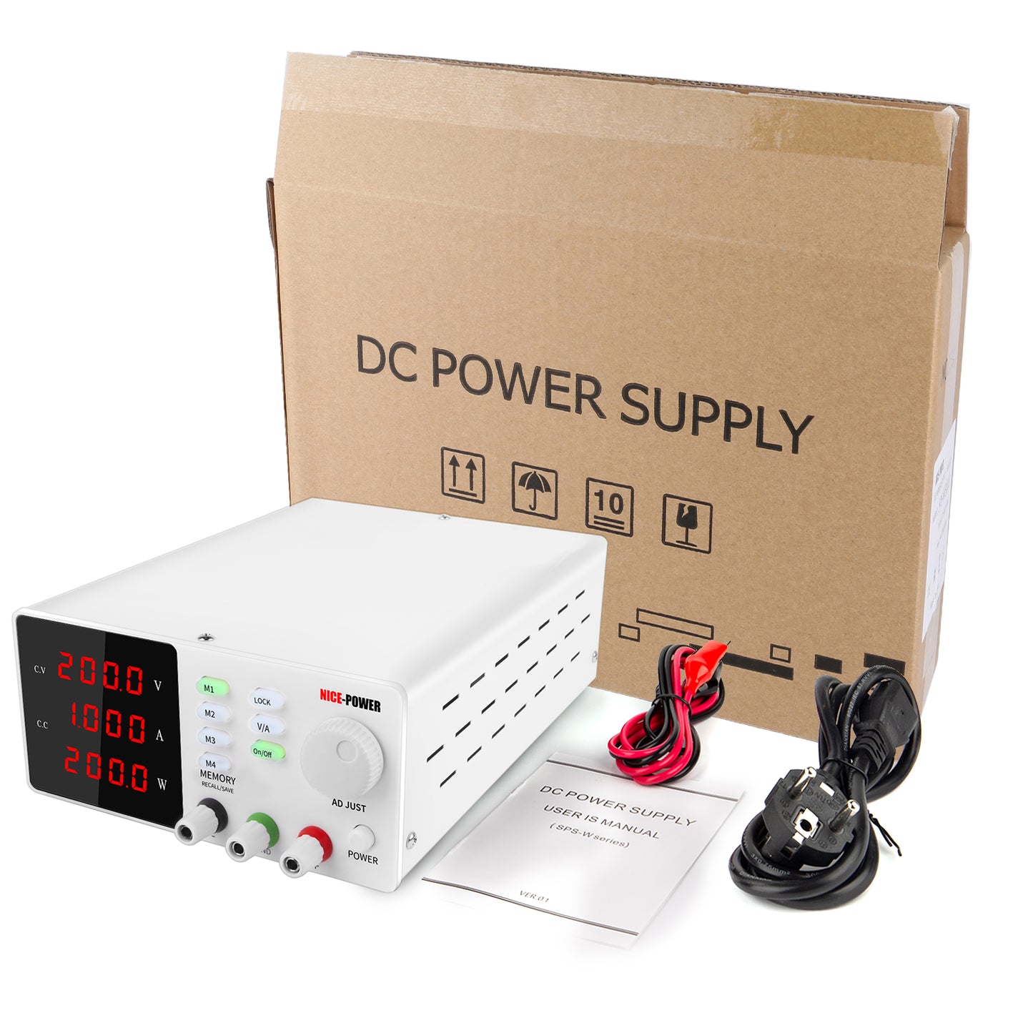 200V 1A memory DC Power Supply NICE-POWER ESD test efficiency display Debug high-voltage circuit board White