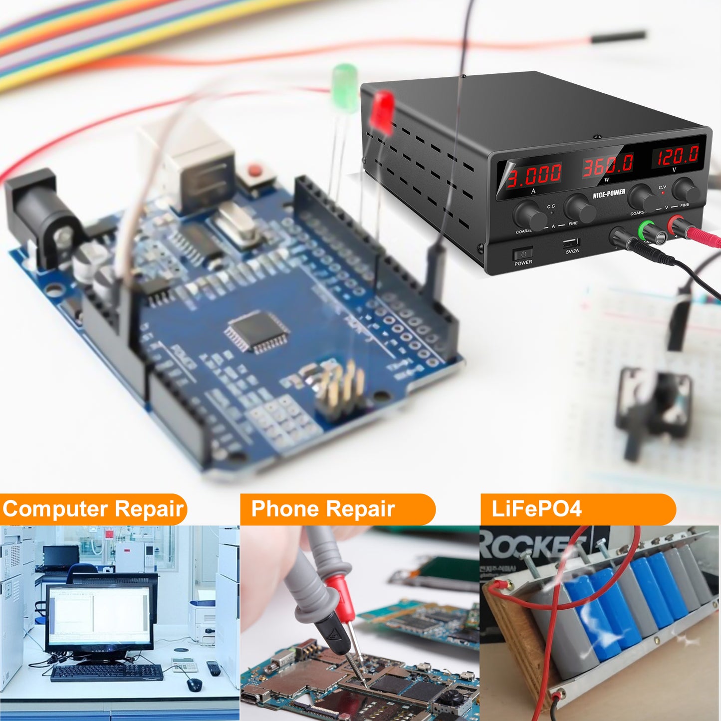 120V 3A NICE-POWER SPS-H1203 DC Power Supply EMC for Satellite & navigation equipment Black